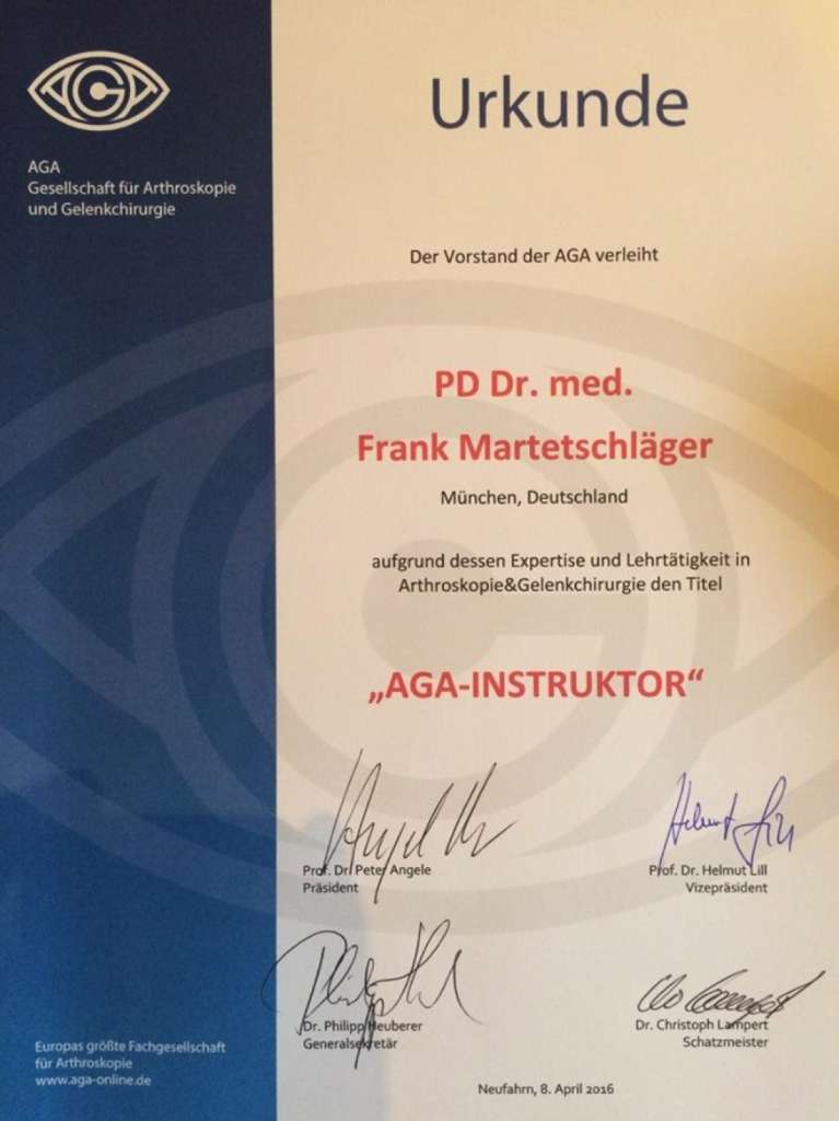 Prof. Dr. med. Frank Martetschläger AGA Instruktor