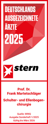 Stern - Deutschlands ausgezeichnete Ärtze 2025 - Prof. Dr. med. Martetschläger - Schulter- und Ellenbogenchirurgie in München